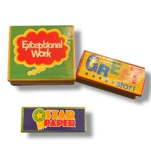 Vintage Lot Of Rubber Stamps Teacher Grading Homeschooling